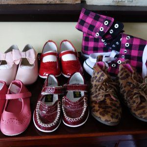 Lot of Little Girls Shoes - 6 Pairs, NIB to EUC, sz 4 - 6.5 - Janie & Jack etc.